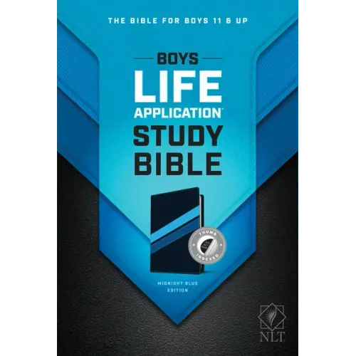 NLT Boys Life Application Study Bible, Tutone (Leatherlike, Midnight Blue, Indexed)