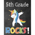 5th Grade Rocks!: Funny Back To School notebook, Gift For Girls and Boys,109 College Ruled Line Paper, Cute School Notebook, School Comp