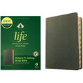NLT Life Application Study Bible, Third Edition (Genuine Leather, Olive Green, Indexed, Red Letter)