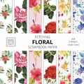 Fetching Floral Scrapbook Paper: 8x8 Designer Flower Patterns for Decorative Art, DIY Projects, Homemade Crafts, Cool Art Ideas