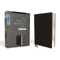Niv, Thinline Reference Bible (Deep Study at a Portable Size), Large Print, Bonded Leather, Black, Red Letter, Comfort Print