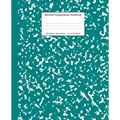 Marbled Composition Notebook: Teal Marble Wide Ruled Paper Subject Book