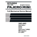 Mitsubishi Pajero Mini 660cc English Mechanical Factory Service Manual