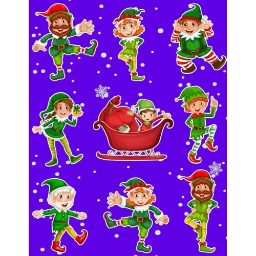Christmas Holiday Sticker Album Dancing Elves: 100 Plus Pages For PERMANENT Sticker Collection, Activity Book For Boys and Girls - 8.5 by 11