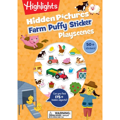 Farm Hidden Pictures Puffy Sticker Playscenes: Puffy Sticker Activity Book with Farm Puzzles, Mazes and Activities, Over 50 Puffy Farm Stickers for Ki