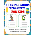 Rhyming Words Worksheets: Rhyming Words Activities For Kids, Learn How To Rhyme With This Rhyming Workbooks For Kindergarten, Preschoolers And 1st Gra