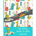 My Story Draw & Write Journal: Dino Racers Primary Notebook for Boys & Girls, Grades K-2, Half Picture Space & Half Handwriting Practice Lines. Handy