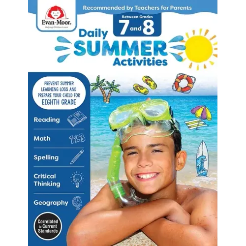Daily Summer Activities: Between 7th Grade and 8th Grade, Grade 7 - 8 Workbook