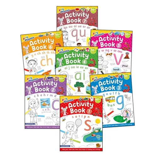 Jolly Phonics Activity Books 1-7: In Print Letters (American English Edition)