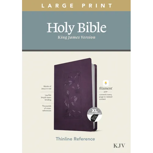 KJV Large Print Thinline Reference Bible, Filament Enabled Edition (Red Letter, Leatherlike, Floral/Purple, Indexed)