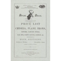 Buck Brothers Price List of Chisels, Plane Irons, Gouges, Carving Tools, Nail Sets, Screw Drivers, Handles, & c.