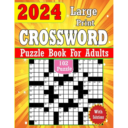 2024 Large Print Crossword Puzzles Book For Adults With Solutions
