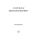 A Little Book of Quotes from Karl Marx