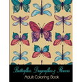 Butterflies, Dragonflies & Flowers: Adult Coloring Book