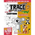 Trace Then Color: Cute Cartoon Animals: A Tracing and Coloring Book for Kids