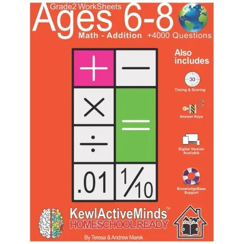 Grade 2 Worksheets - Math Addition, HomeSchool Ready +4000 Questions: Includes Timing & Scoring, Answer Keys, Knowledgebase Support