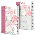 KJV Holy Bible, Giant Print Large Format, Hardcover Pink Floral Design with Cloth with Ribbon Marker, Red Letter, and Thumb Index