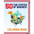 50 The States of America Coloring Book: Fifty State Maps with Capitals & Symbols like Motto Bird Mammal Flower Insect Butterfly or Fruit Perfect Easy