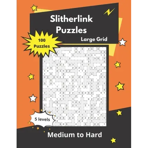 Slitherlink Puzzles Large Grid: Logic Puzzles for adults (medium to hard)