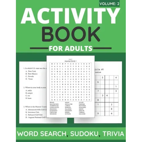Activity Book For Adults - Word Search, Sudoku, Trivia: 100+ Large-Print Puzzles For Adults & Seniors (Volume: 2)