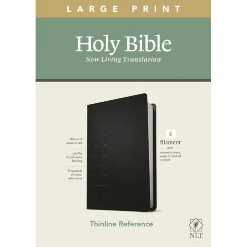NLT Large Print Thinline Reference Bible, Filament Enabled Edition (Red Letter, Leatherlike, Black)