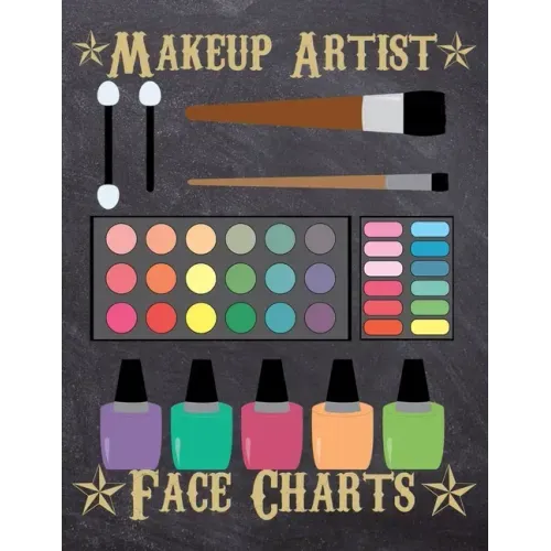 Makeup Artist Face Charts: Makeup cards to paint the face directly on paper with real make-up - Ideal for: professional make-up artists, vloggers