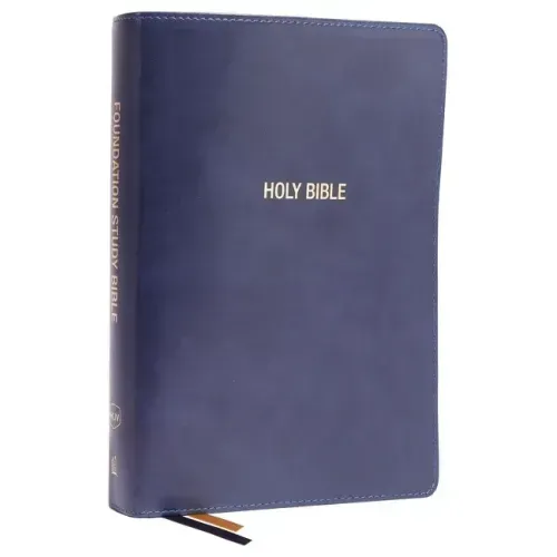 Nkjv, Foundation Study Bible, Large Print, Leathersoft, Blue, Red Letter, Thumb Indexed, Comfort Print: Holy Bible, New King James Version
