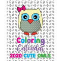 Coloring Calendar 2020 Cute Owls