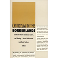 Criticism in the Borderlands: Studies in Chicano Literature, Culture, and Ideology