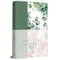 Biblia Rvr 1960 Letra Grande Tapa Dura Y Tela Verde Con Flores Tamaño Manual / Bible Rvr 1960 Handy Size Large Print Hardcover Cloth with Green Floral