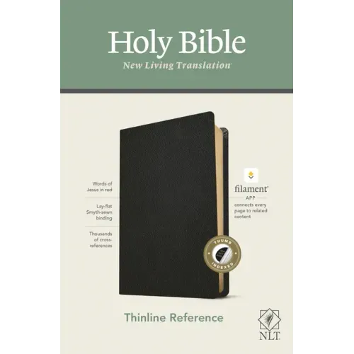 NLT Thinline Reference Bible, Filament Enabled Edition (Red Letter, Genuine Leather, Black, Indexed)