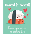 Te amo! Razones por las que me enamore de ti. Regalo para tu pareja. Aniversario: Barcelover