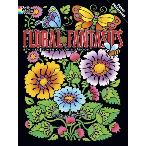 Floral Fantasies Stained Glass Coloring Book