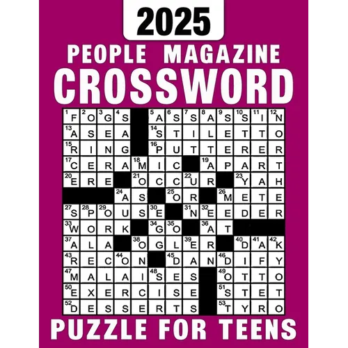 People Magazine Crossword Puzzle For Teens 2025: Puzzles With Solutions About People, States, History, Hollywood, American art