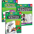 180 Days(tm) Reading, Writing and Math for Grade 6: 3-Book Set: Practice, Assess, Diagnose