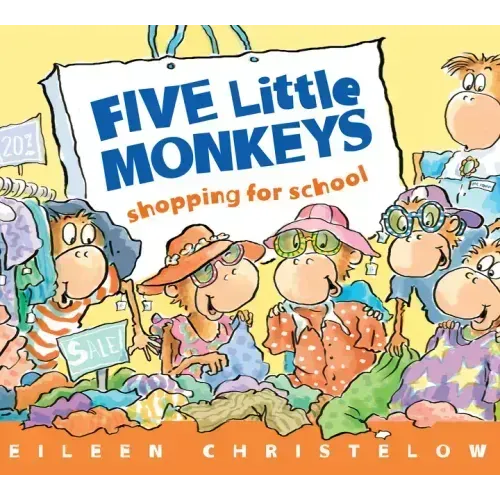 Five Little Monkeys Shopping for School Board Book