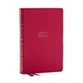 Nkjv, Compact Center-Column Reference Bible, Dark Rose Leathersoft, Red Letter, Comfort Print