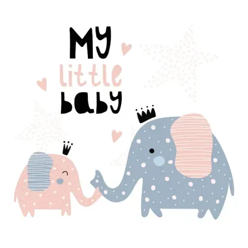 My Little Baby: Baby Shower Guest Book with Elephant Girl and Her Mom Theme, Personalized Wishes for Baby & Advice for Parents, Sign In, Gift Log, and