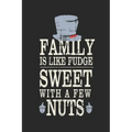 Family Is Like Fudge, Sweet With A Few Nuts: Funny Quote For Families Grey Hat With Black/ Gifts/ Birthday/Christmas 6x9