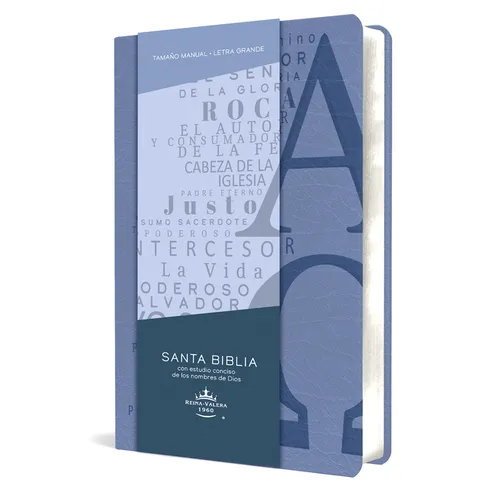 Biblia Rvr 1960 Letra Grande Tamaño Manual, Símil Piel Azul Celeste Con Nombres de Dios / Spanish Bible Rvr 1960 Handy Size Large Print Leathersoft So