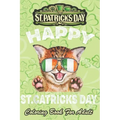St Patricks Day Coloring Book For Adult: St. Patricks Kitty wearing glassess An Adult Coloring Books St Patrick for Kids, Adults with Beautiful Irish