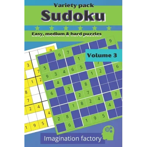 Sudoku variety pack. Easy, medium & hard puzzles: 100 puzzles. 6x9 travel size. Easy to carry