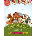 Farm Animals Kids Coloring Book Ages 4 to 8: 50 + Adorable Farm Animals (Cows, Rabbit, Duck, Pig, Goat, Chicken, Horse And Llamas) Illustrations For K