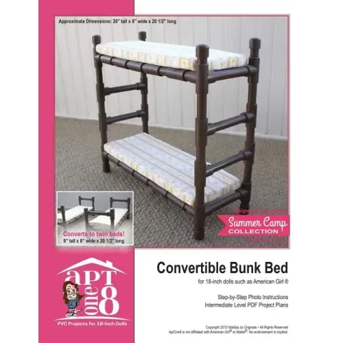 Convertible Bunk Bed: Intermediate-Level PVC Project for 18-inch Dolls