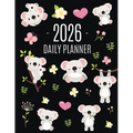 Koala Planner 2026: Australian Outback Animal Agenda: January-December Pretty Pink Butterflies & Yellow Flowers Monthly Scheduler For Work or Office