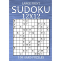 Large Print Sudoku 12x12 - 100 Hard Puzzles: Vey Difficult Sudoku Variant - Different Style of Sudoku Puzzle Book for Adults