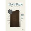 KJV Large Print Premium Value Thinline Bible, Filament Enabled (Leatherlike, Dark Brown Tile, Red Letter)