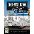 Classic Truck Jumbo Car Sketch Grayscale Photo Adult Coloring Book, Mind Relaxation Stress Relief: Just added color to release your stress and power b