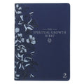 Nlt, the Spiritual Growth Bible (Faux Leather, Navy)