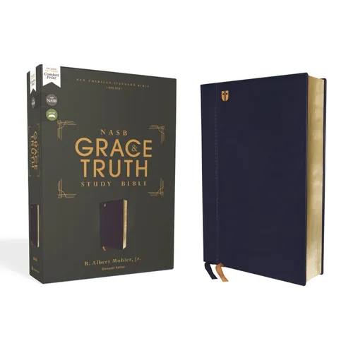 Nasb, the Grace and Truth Study Bible (Trustworthy and Practical Insights), Leathersoft, Navy, Red Letter, 1995 Text, Comfort Print